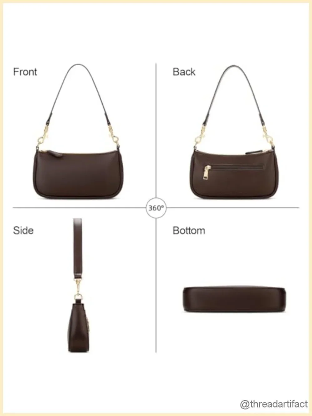 Vegan Leather Mini Shoulder Bag with Removable Strap - Classic Retro Handbag